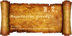 Mayerhoffer Kornél névjegykártya